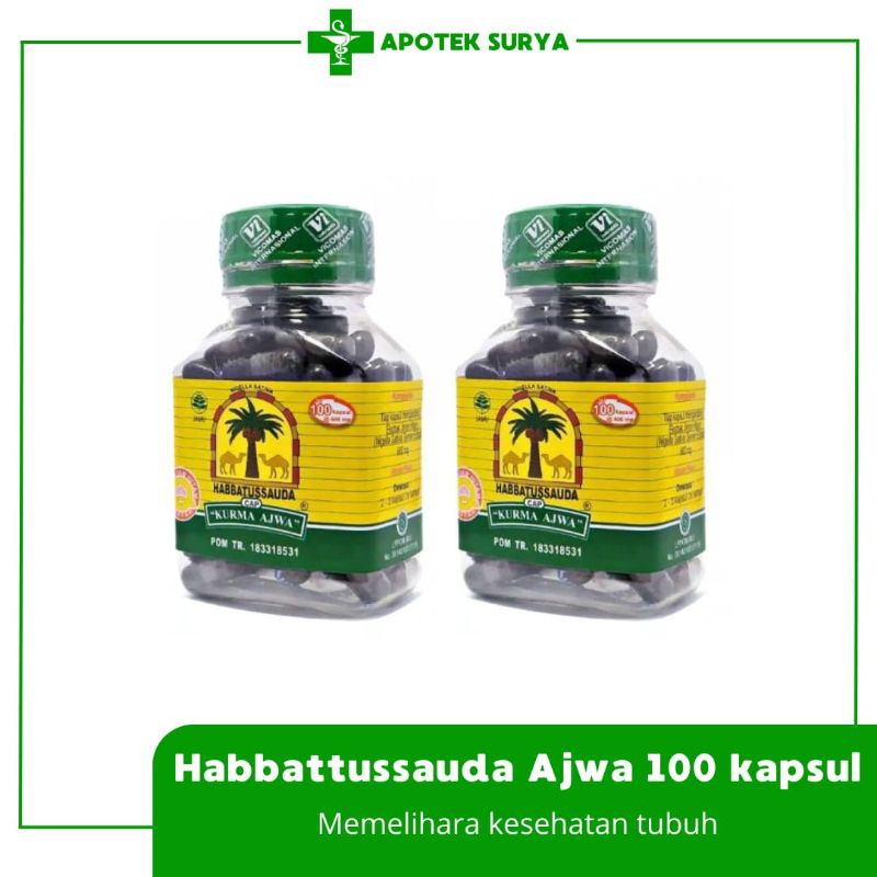 Habbatussauda Cap Kurma Ajwa 100 Kapsul Original Memelihara Kesehatan | Apotek Surya Semarang