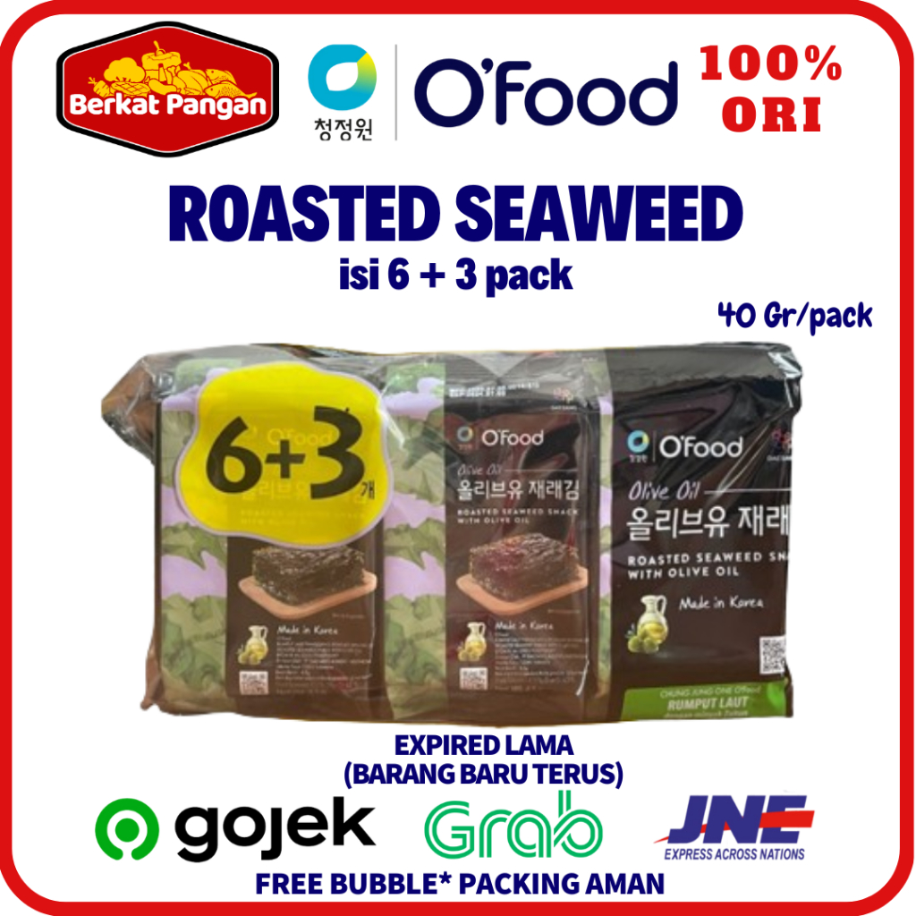 

Chung Jung One Roasted Seaweed with Olive 6+3 Nori Olive Rumput Laut Minyak Zaitun