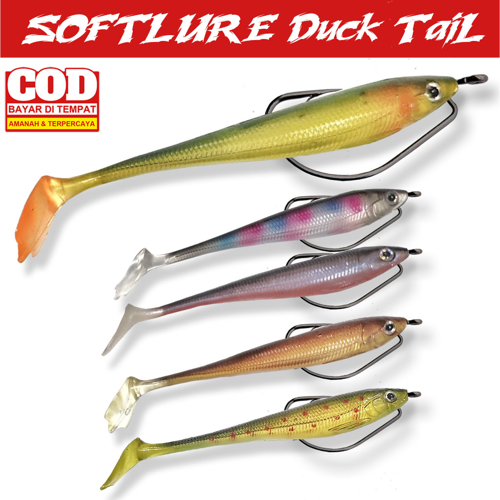 TERBAIK SOFTLURE 9CM + WORMHOOK UMPAN PANCING CASTING DENGAN MATA KAIL PANCING BERKUALITAS