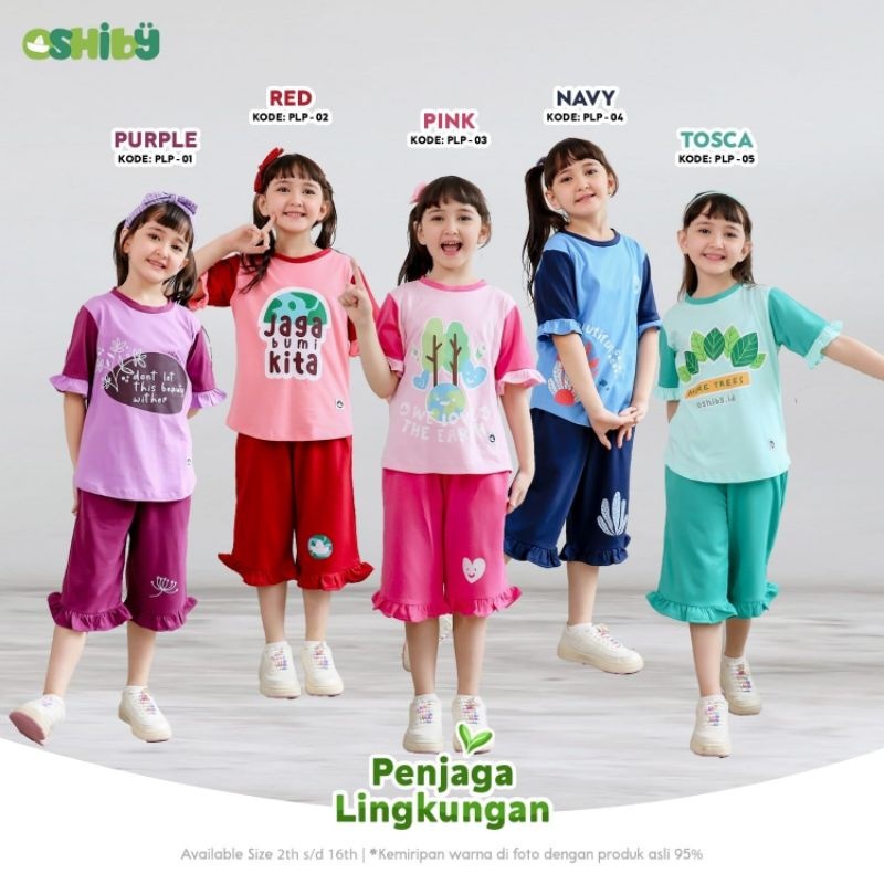 OSHIBY ONE SET PEREMPUAN PENJAGA LINGKUNGAN  / ONE SET ANAK / SETELAN ANAK KAOS / SETELAH OSHIBY
