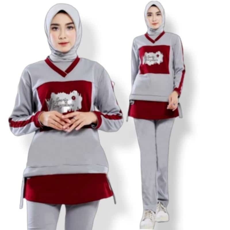 SETELAN SENAM MUSLIMAH ROK KANTONG CARGO BAJU SENAM WANITA