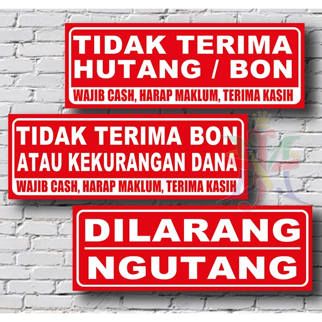 STIKER DILARANG NGUTANG