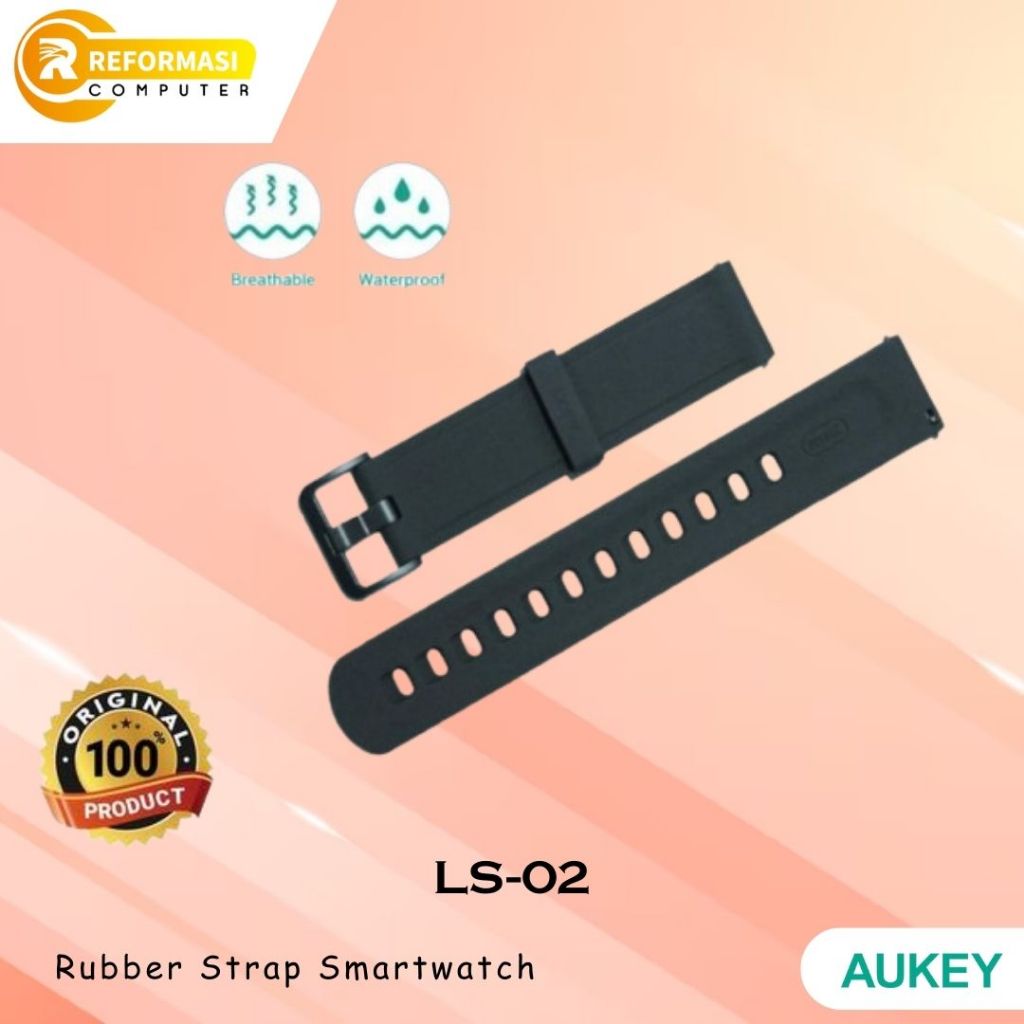 Tali Pengganti Jam Aukey LS-02 / LS02 Rubber Strap Smartwatch