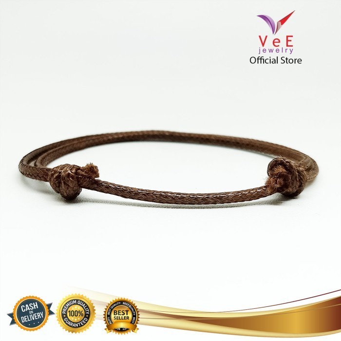 Gelang Tali Korea 1.5mm Coklat Tua - VeE Gelang Pria Wanita grosir isi 1 Karung
