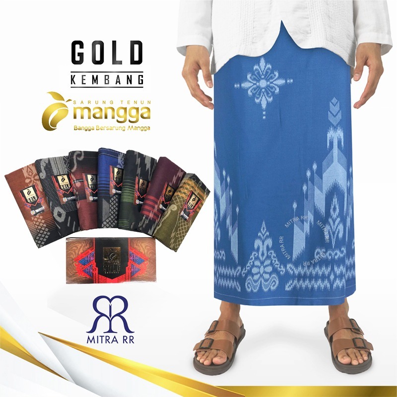 Sarung MANGGA Gold Kembang Liris Satuan / Grosir Sarung Dewasa Asli