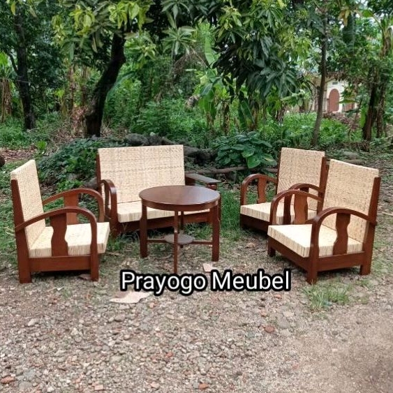 kursi tamu sedan becak antik kuno vintage kayu jati lawasan - kursi tamu sedan rotan