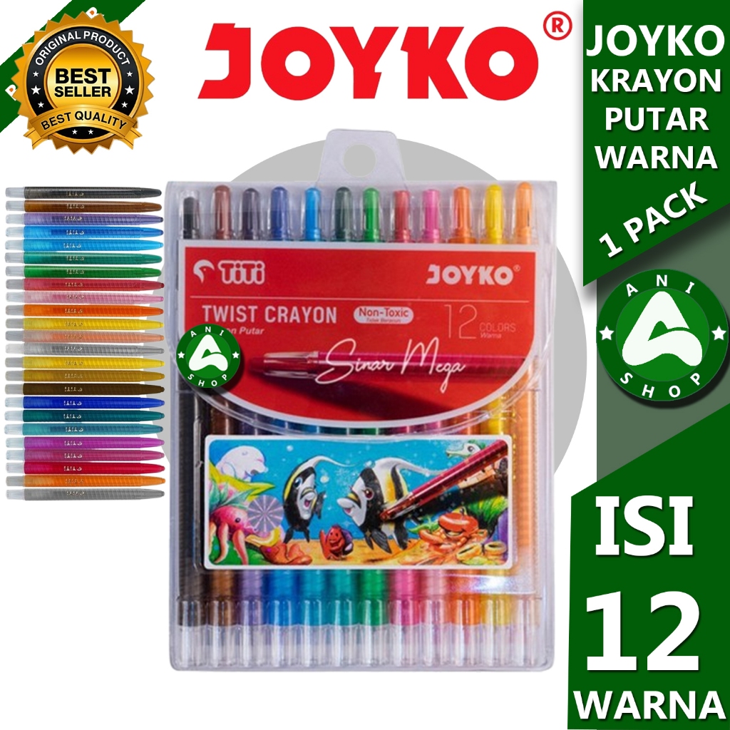 

JOYKO CRAYON PUTAR ( twist crayon ) ISI 12 WARNA ANI SHOPP