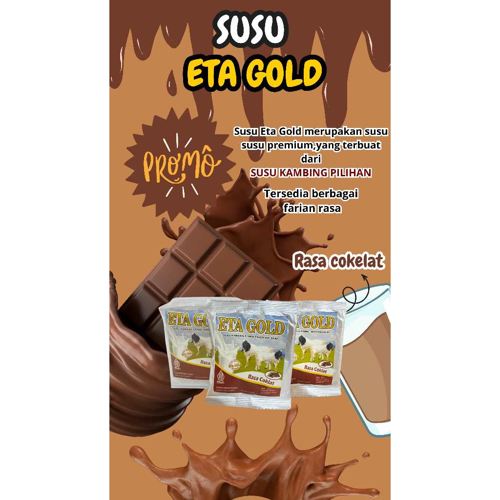 

SUSU ETA GOLD, SUSU KAMBING ETAWA, SUSU KAMBING ETA GOLD, SUSU KAMBING ETAWA FRESH, SUSU BERKHASIAT, SUSU SACHET, SUSU KAMBING KHASIAT TINGGI, SUSU KESEHATAN MURAH, Susu Kambing Eta Gold Rasa Coklat