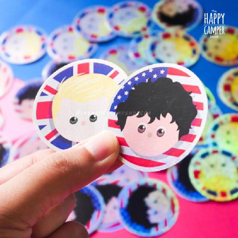 

First Prince - Red, White, and Royal Blue | Hologram Glitter Sticker