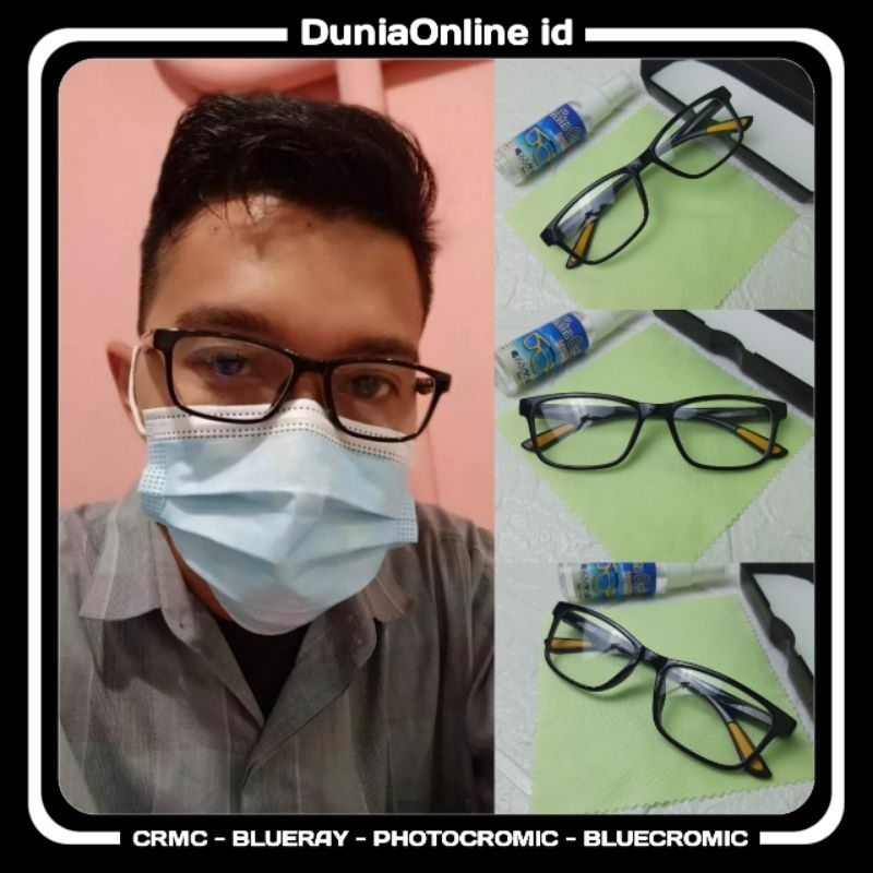 Kacamata Persegi Panjang Engsel Peer Frame Full Plastik Hitam Lebar 13.5cm Tinggi 3.5cm - 4007