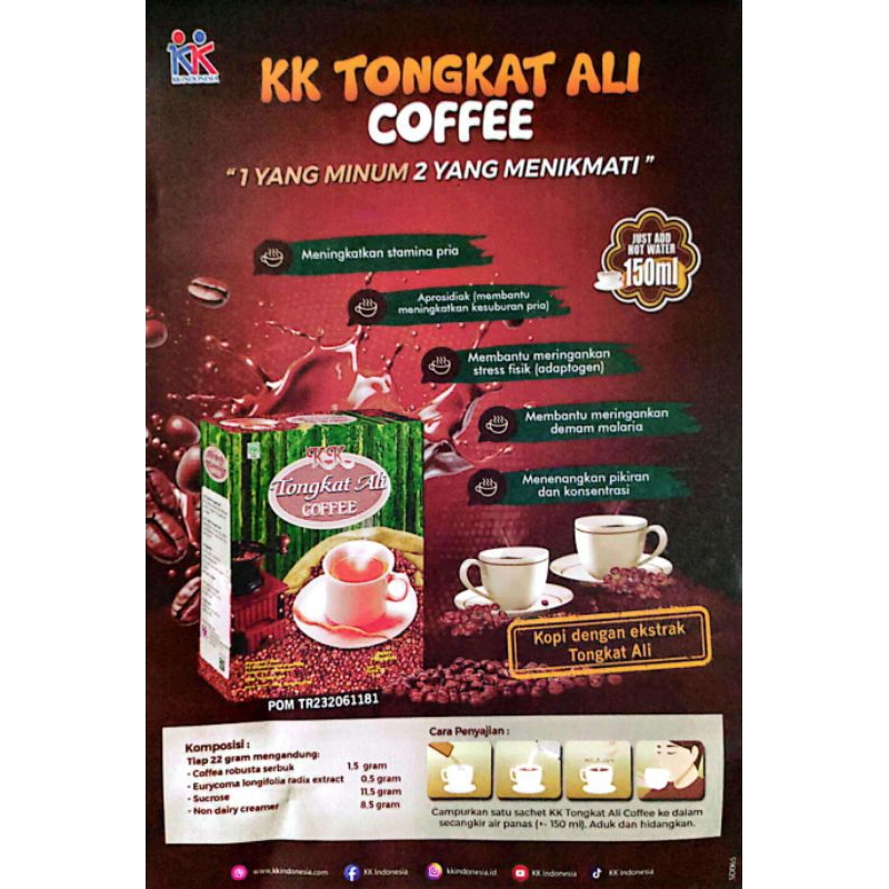 

KK Tongkat Ali coffi kopi dengan extra tongkat ali jinten hitam meningkatkam stamina pria membantu meringantran stress dan konsentrasi menjag keharmonisa keluarga