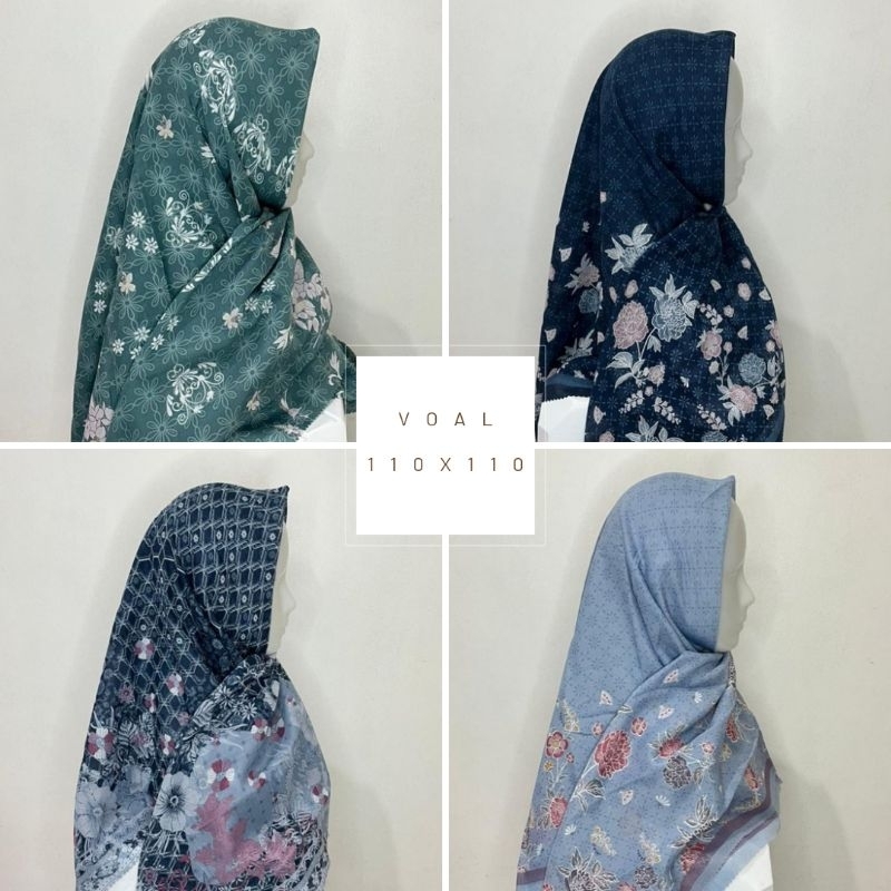 TERMURAH | Katalog 4 Voal Motif Kayla Scarf | Hijab Segi Empat 110x110