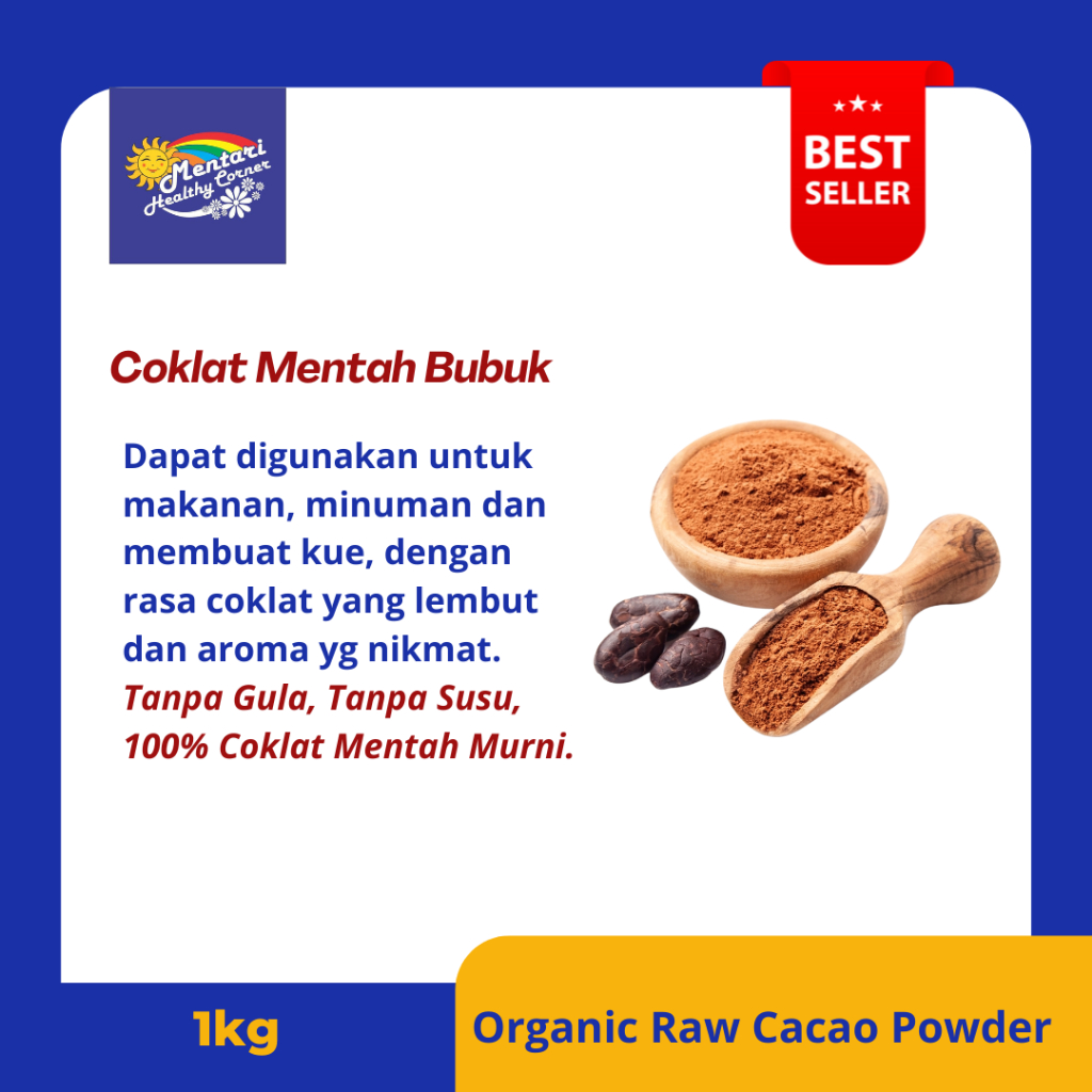 

Organic Raw Cacao Powder 1kg || Coklat Mentah Bubuk Organik 1kg