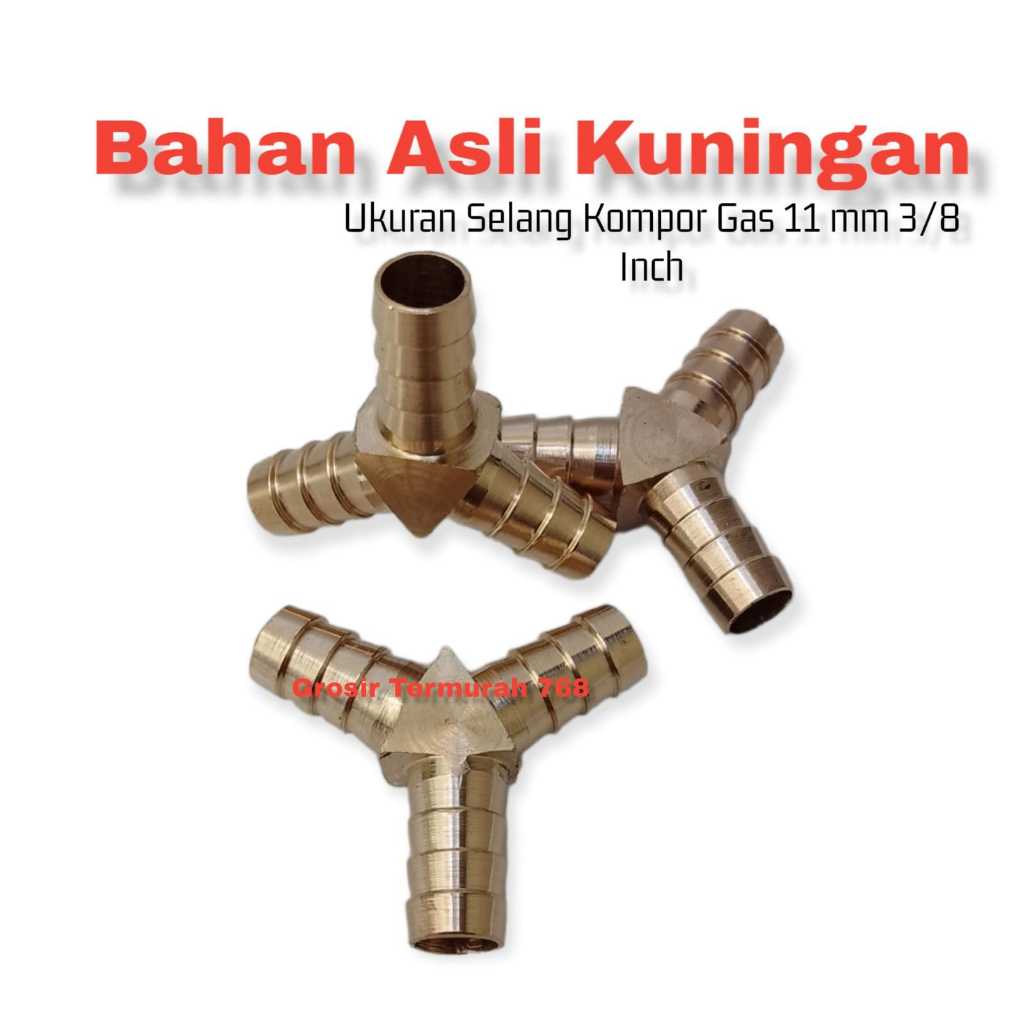 NEPEL CABANG 3 SELANG GAS / NEPEL KUNINGAN