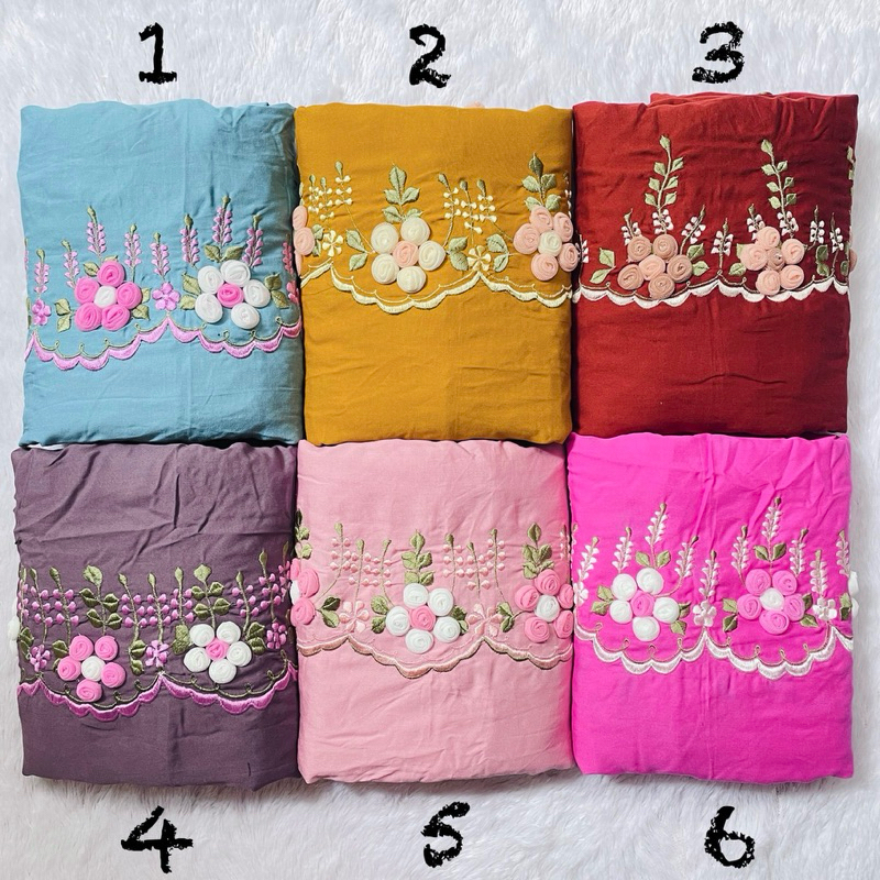 MUKENA BORDIR TILE TERUSAN LAJURAN KALUNG DEWASA RAYON