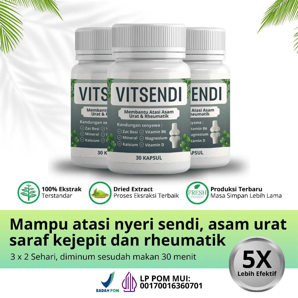 VITSENDI - Herbal Atasi Nyeri Sendi dan Tulang, saraf kejepit, asam urat, rematik, radang sendi, pen