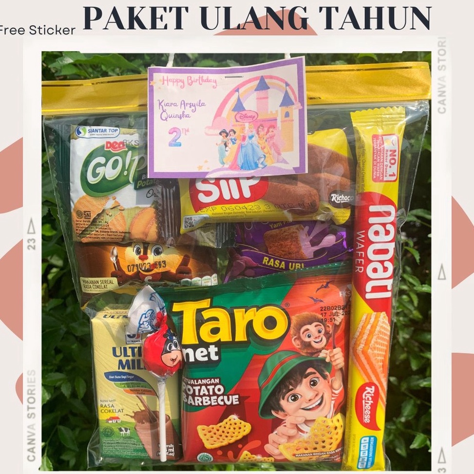 

Harga Oke Paket Ulang TahunBingkisan Ulang Tahun AnakSnack Ultah anakHampers Ultah Anak