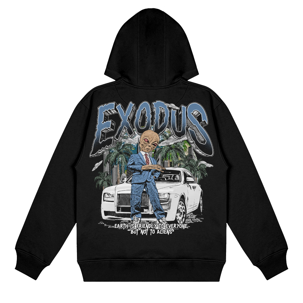 Hoodie Hitam Exodus Cotton Fleece 280Gsm BGNAPPRL
