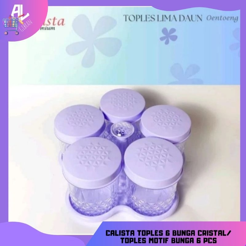 Calista Toples 6 Bunga Cristal / Toples Motif Bunga 6Pcs / Toples Set Nampan / Toples 6 Daun Calista
