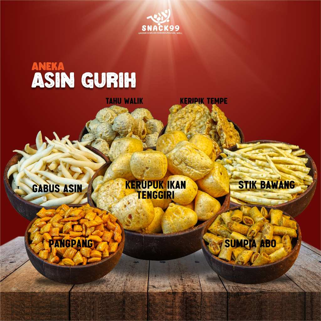 

[ Terlaris Snack 99 Pusat Jajanan Grosir 1kg ] Aneka Cemilan Snack asin Gurih Gabus Asin Kerupuk Ikan Tenggiri Stik Bawang Keripik Tahu walik ori Pangpang Sumpia Abon