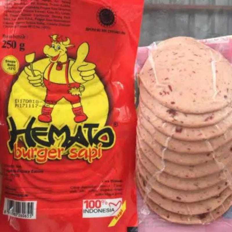 

Hemato burger sapi 250gr / beef burger hemato 250 gram isi 10pcs