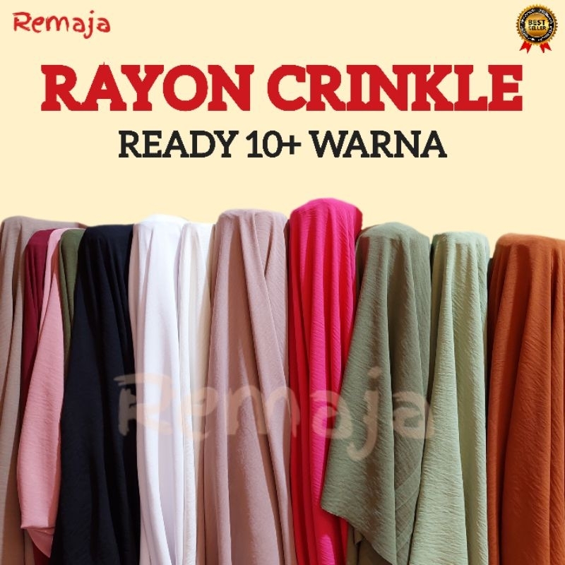 Kain Rayon Crinkle Airflow 0.5 Meter Premium Quality - Bahan Gamis Atasan