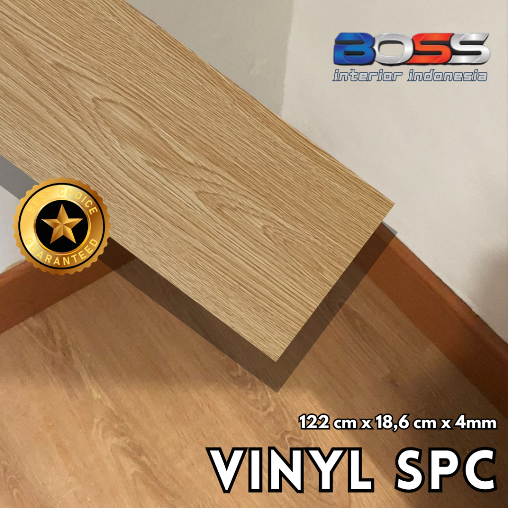 LANTAI VINYL SPC | STONE PLASTIC COMPOSITE FLOORING | MURAH TEBAL 4 MM | MOTIF BERKUALITAS STIKER KA