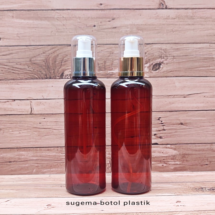 Botol Pump Treatment 250ml Plastik Pet Coklat / Botol Treatment 250 Ml / Botol Kemasan 250ml Model B