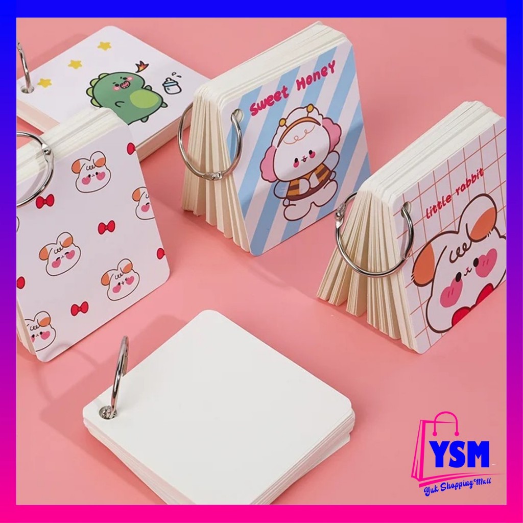 

YSM Notebook Ring Mini Isi 80 Lembar Buku Note Gantung Karakter Lucu Sticky Note Lucu Notepad Dengan Gantungan DIY Book 80Lembar Buku Catatan Memo Karakter