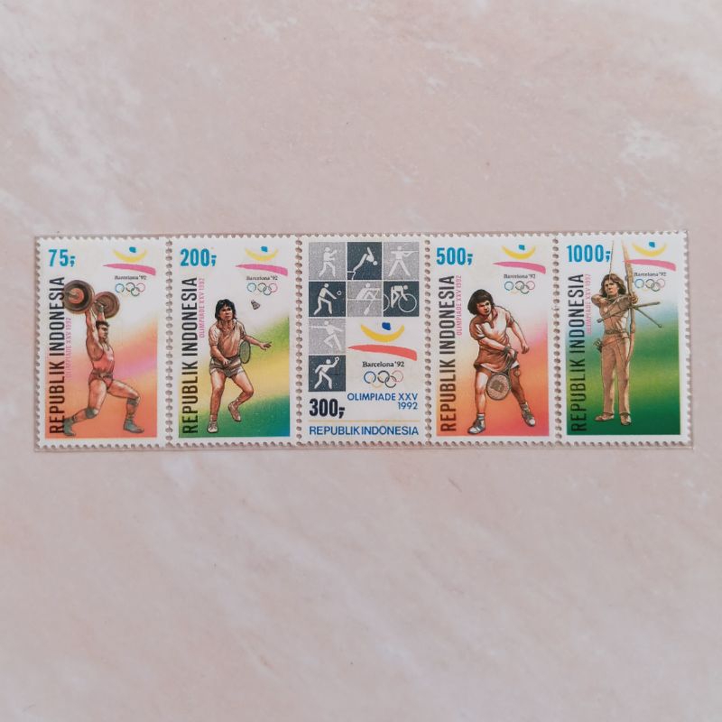 

(AB) Perangko Indonesia 1992 Olimpiade XXV Barcelona Set Lengkap 5pcs Mint
