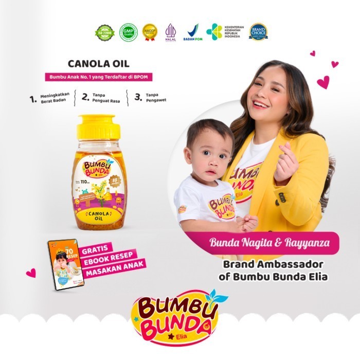 

Makassar ! Bumbu Bunda Elia Minyak Nabati Minyak MPASI Canola Oil 110ml EVOO Corn Oil