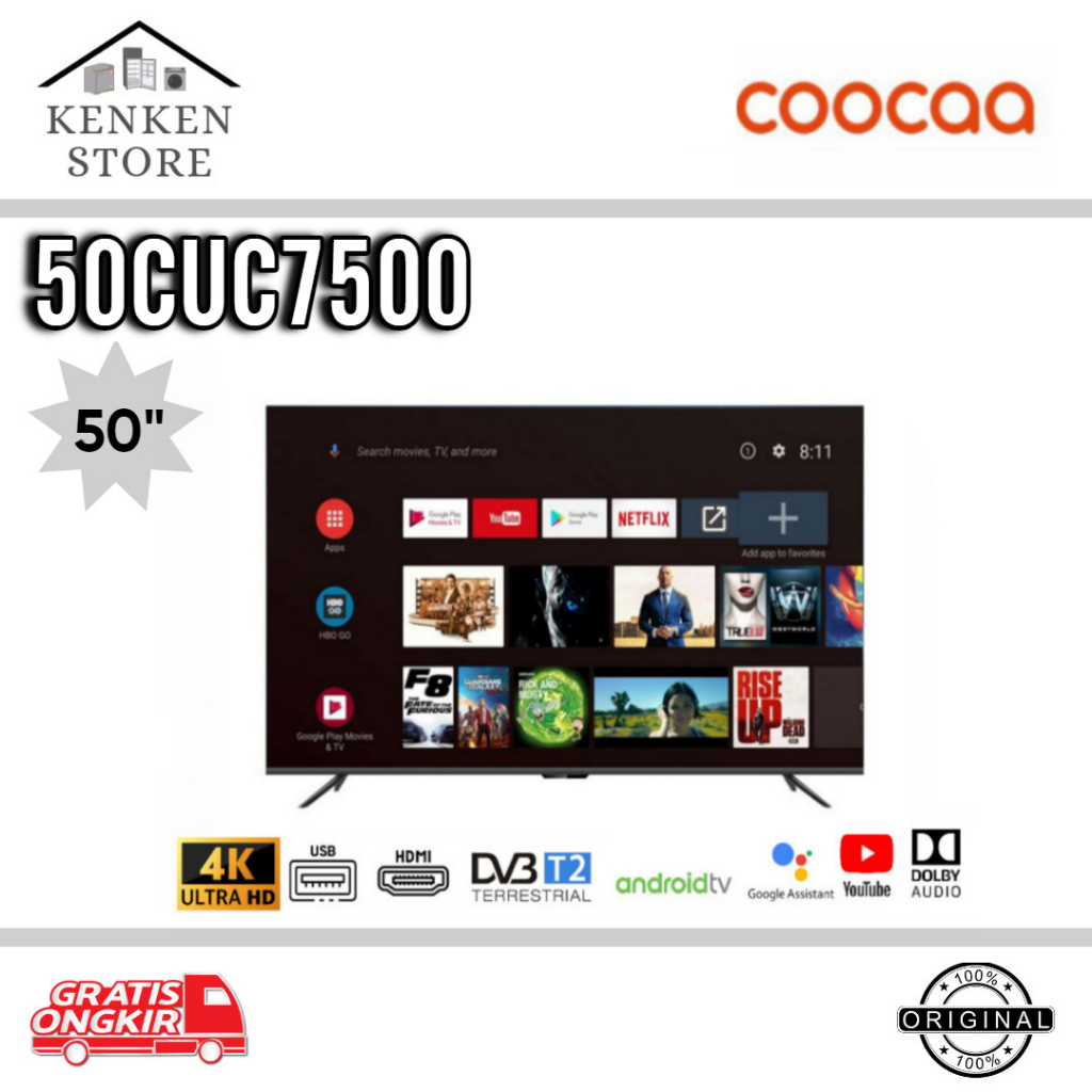 TV LED ANDROID COOCAA 50CUC7500 50INCH