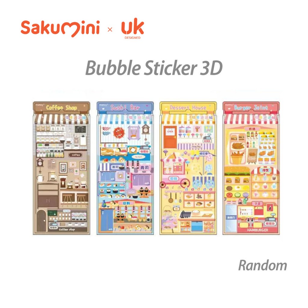 

Sakumini Bubble Sticker Timbul 3D Lucu Mainan Tempel Anak