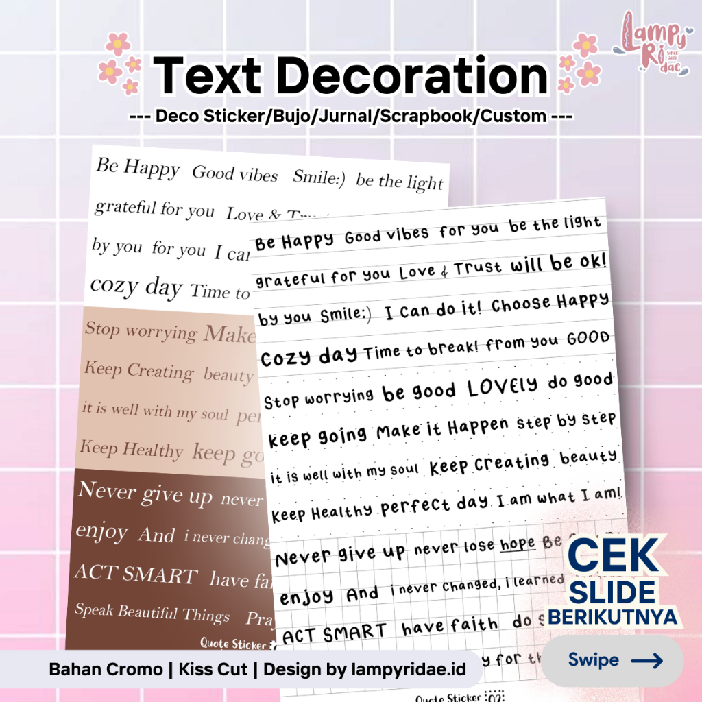 

[Ly] Text Deco Sticker / Bujo / Jurnal / Scrapbook Stiker