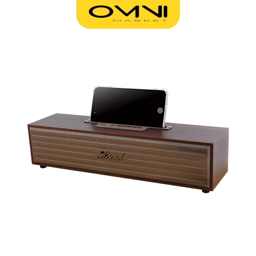 Speaker Bluetooth Wireless TWS G11A Kayu Asli Kisonli Retro With Phone Holder