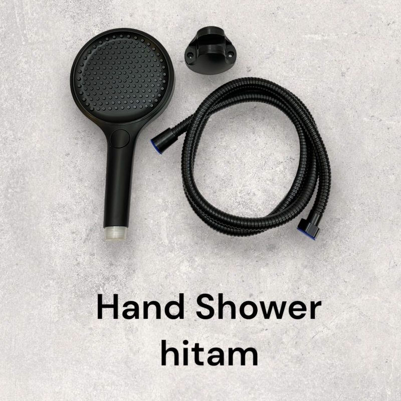 Hand Shower mandi hitam / shower bulat hitam