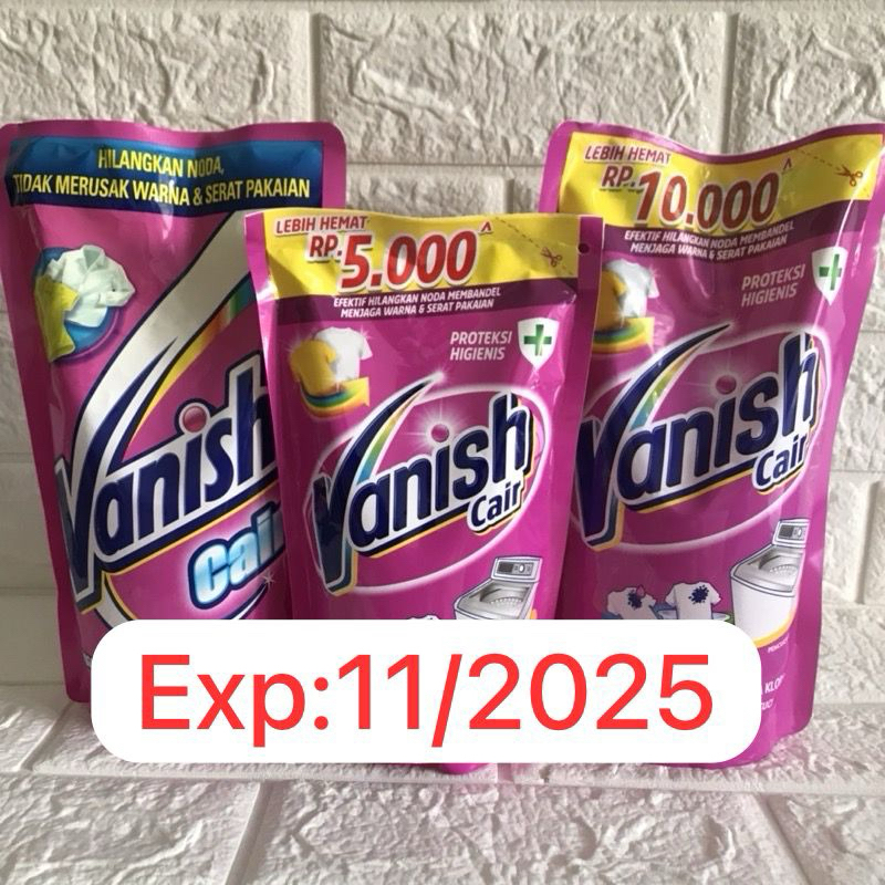 Vanish Cair Pink Penghilang Noda pada Pakaian 400ml Vanish Bubuk Oxi 1000ml 1000 ml Refill 520ml 750