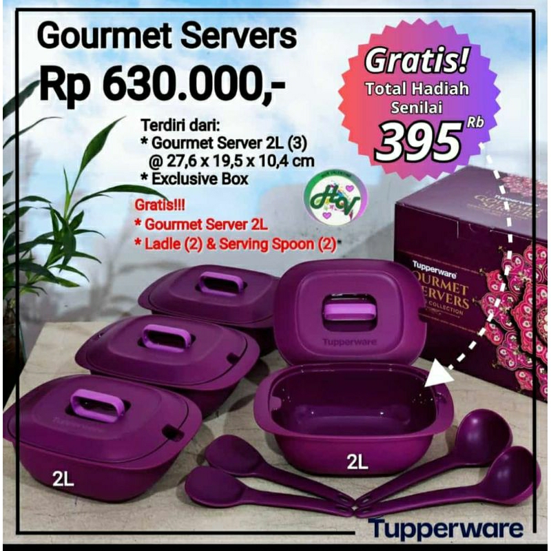 BIG SALE  TUPPERWARE PROMO GOURMET SERVERS - BLOSSOM TERBARU - WADAH SAJI SET ORIGINAL TUPPERWARE - 