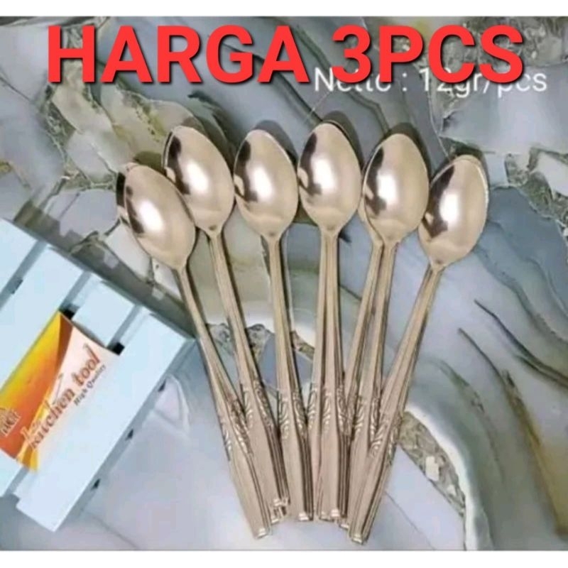sendok teh panjang/sendok kecil panjang/sendok kopi (harga 3pcs)