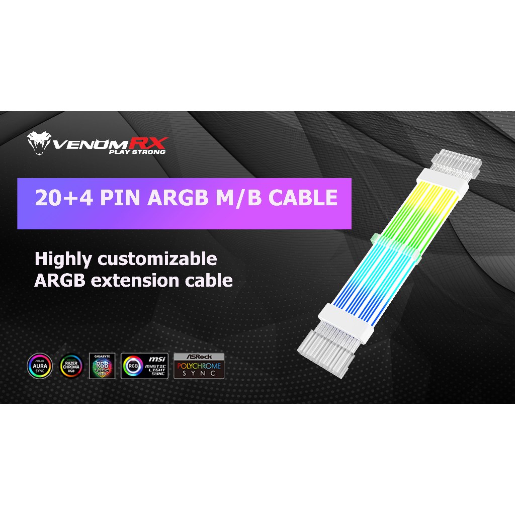 Kabel Venom RX 20+4 Pin A-RGB Mobo PSU Cable