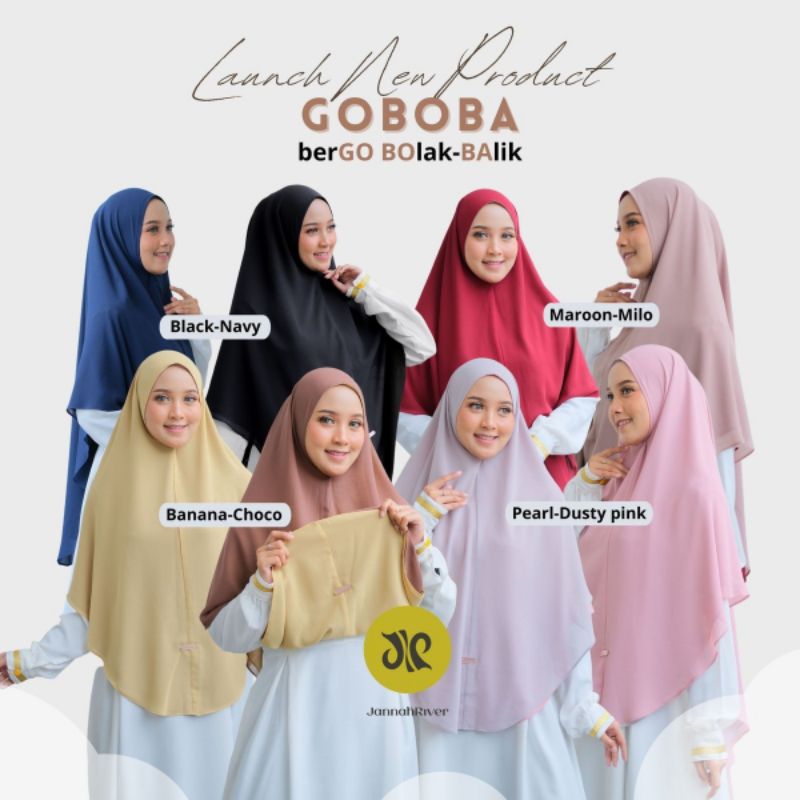 Jannah River Khimar Instan 2 Warna || Jilbab Instan Kekinian by Jannah River || Khimar Instan Premiu