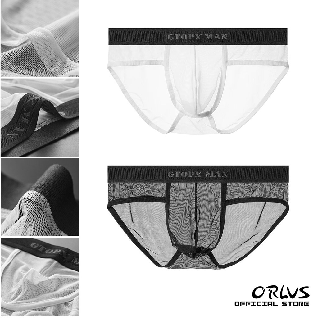 ORLVS Celana Dalam Sempak Pria Transparan Gtopx