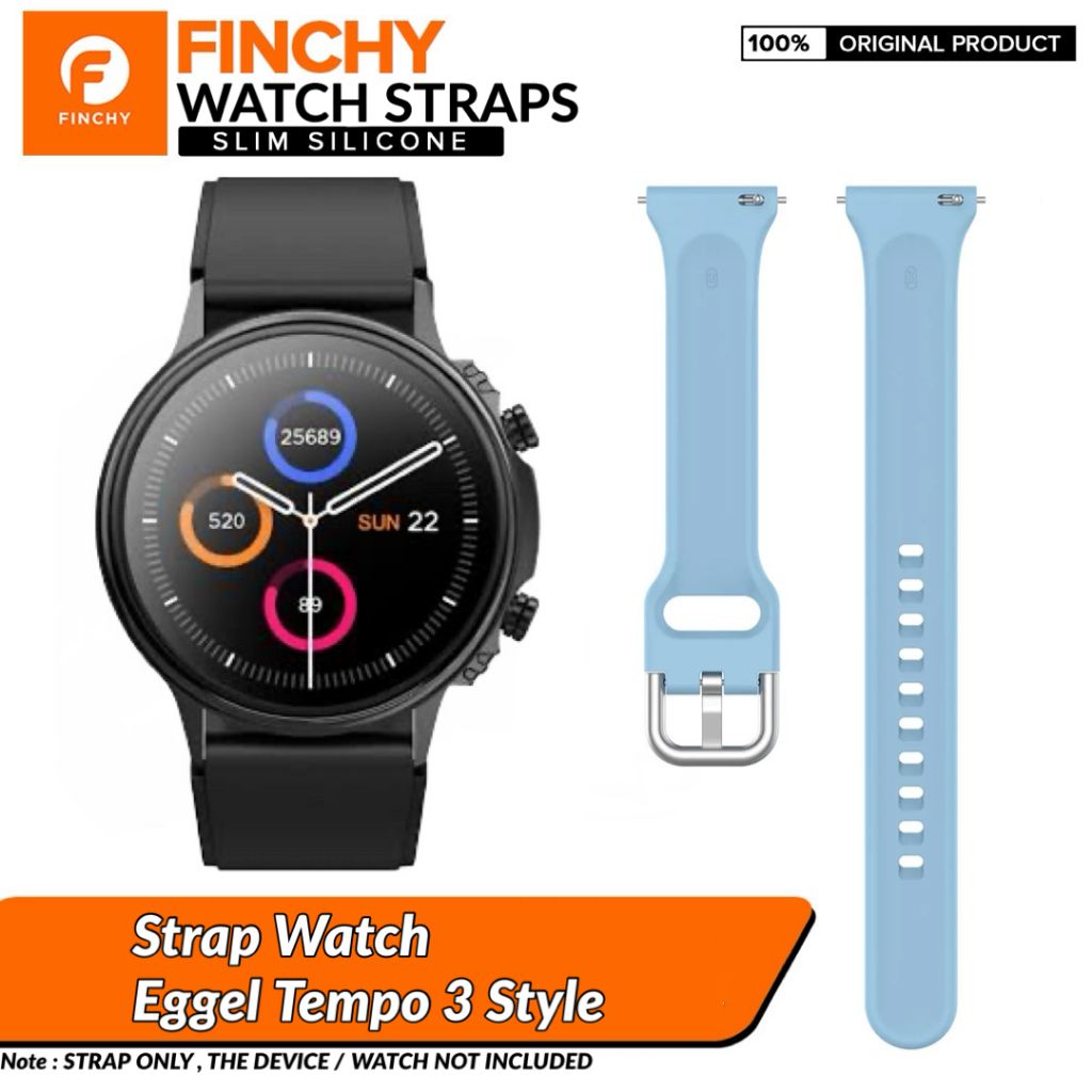 Finchy Slim Silicone Strap Eggel tempo 3 style Replacement adjustable Rubber Wristband Soft TPU
