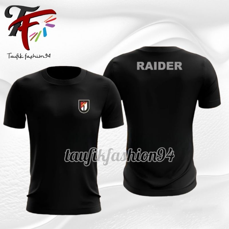 kaos jersey dryfit RAIDER Hitam pakaian Sport