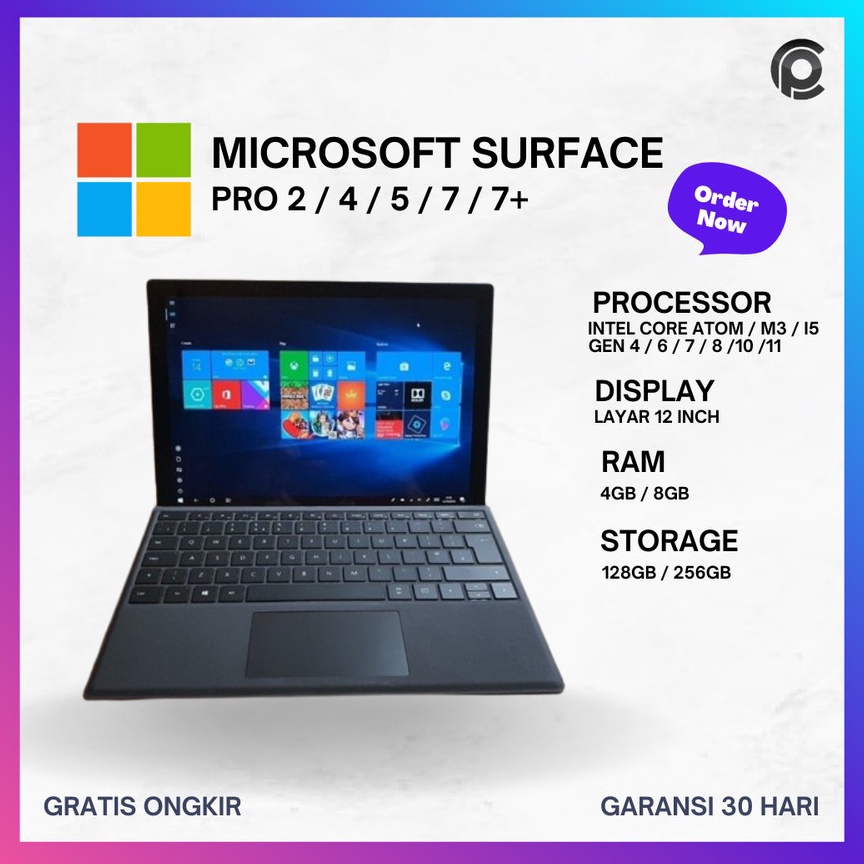 ART X15H Microsoft Surface Pro 7 Pro 7 Pro 5 Pro 4 Pro 3 Pro 2 Surface 3 Laptop Tablet Bekas terawat