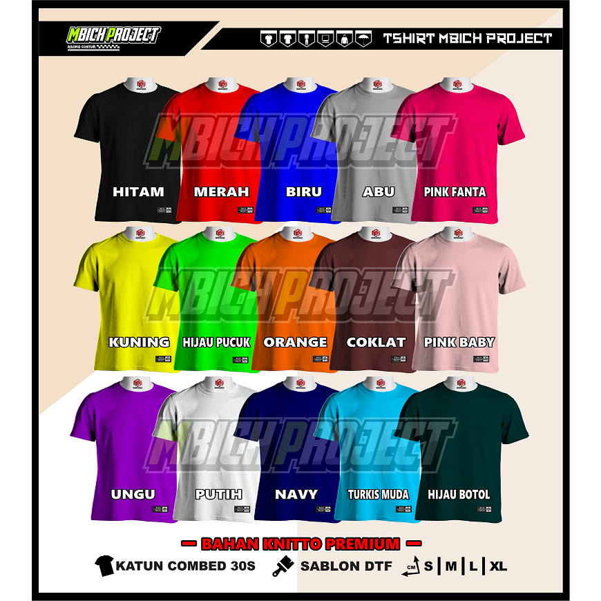 Kaos Polos Bahan Knitto 30s