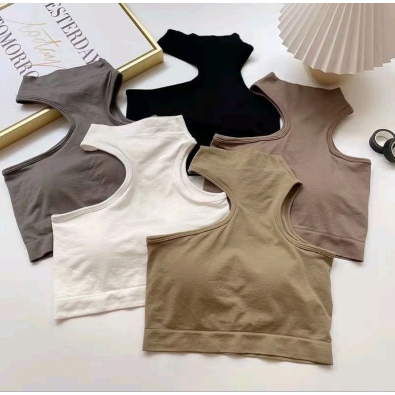 CROP TOP HALTER NECK - TANKTOP CROP - SEXY TOP CROP - SHOULDER CROP TANK TOP