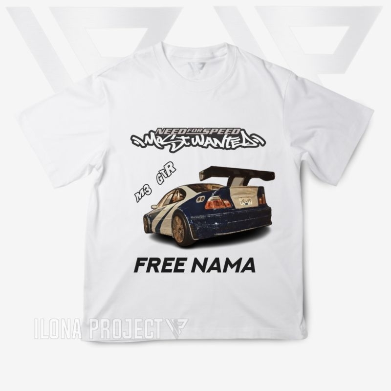 (FREE NAMA) Baju Kaos Anak Motif Mobil BMW M3 GTR Most Wanted Bahan Premium