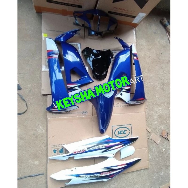 COVER FULL BODY HALUS SUPRA FIT NEW 2006 2007 BIRU PUTIH