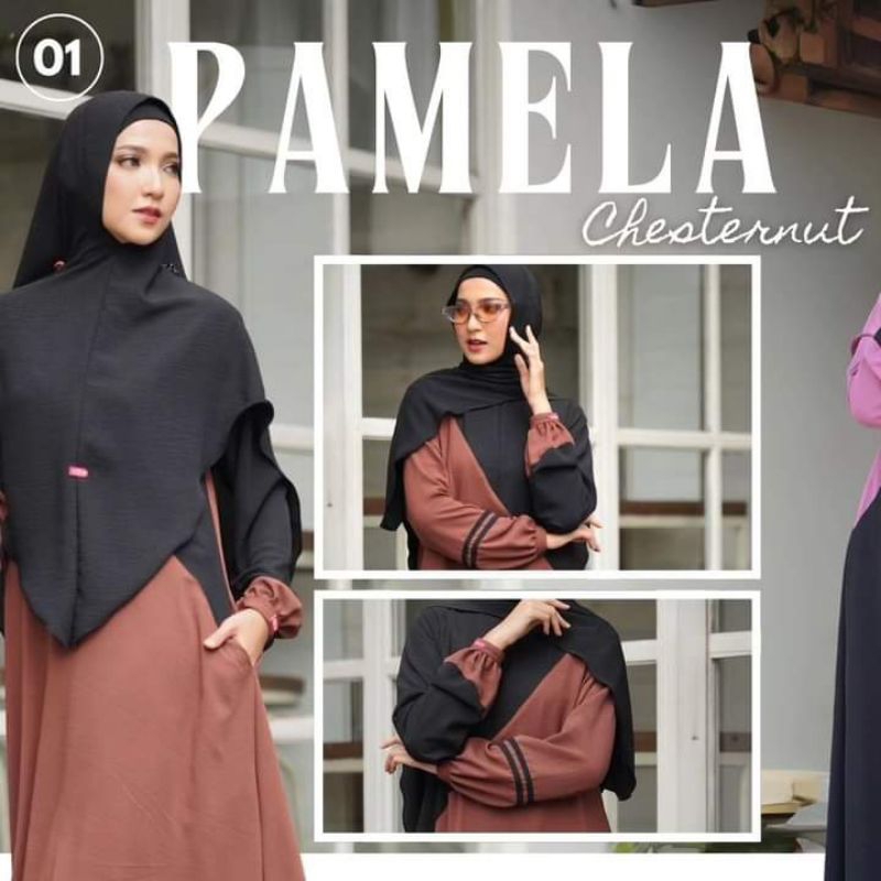 BAJU GAMIS AULIA FASHION SERAGAM KAJIAN POLOS SEDERHANA HITAM COKLAT CHESTNUT BUSUI